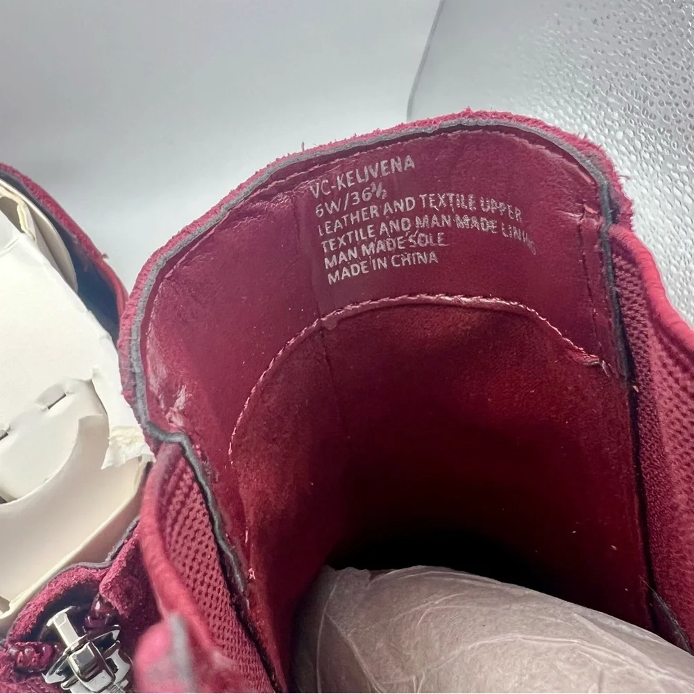Vince Camuto Kelivena Sz 8 W WIDE EU 38.5 Women's Suede Chelsea Boot Fired Brick - Picture 4 of 9